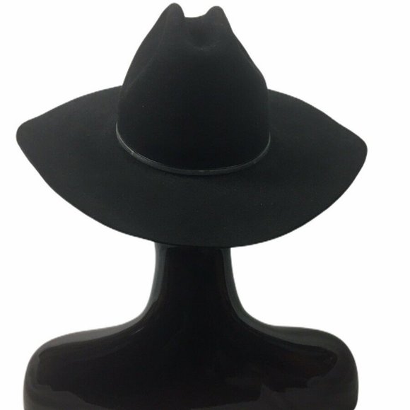 WRANGLER | Lambskin Mens Cowboy Western Hat Black - Picture 3 of 8